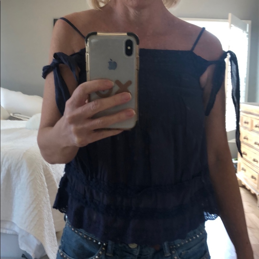 ban jara navy tie shoulder top - Picture 4 of 5